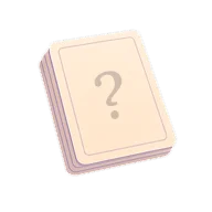 A icon of a stack of cards with a question mark.