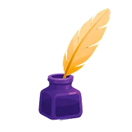 A icon of a quill and a ink pot.